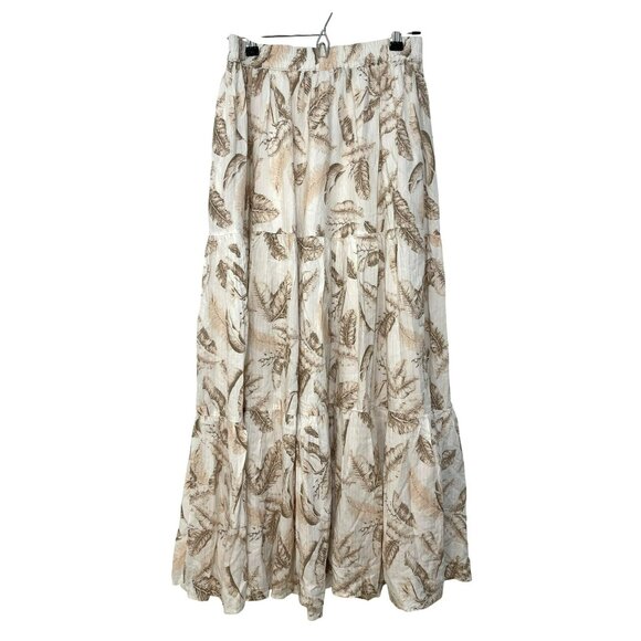 Elan Tiered Boho Feather Full Skirt Medium NWT - Picture 4 of 7